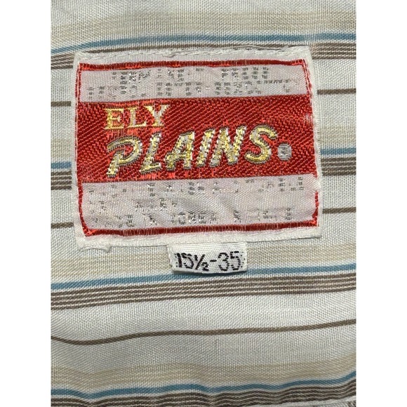 Vintage Ely Plains Shirt Mens L Long Sleeve Pearl Snap Cowboy Western Ranch Ride - Picture 9 of 10
